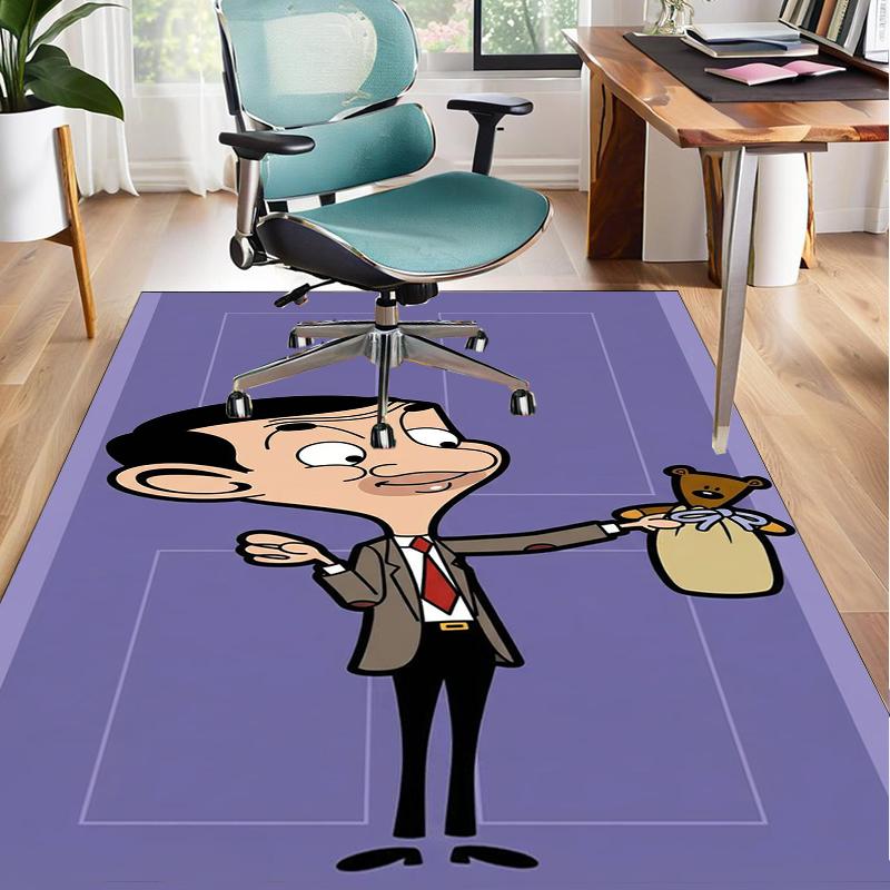 Mr. Bean's Adventure Office Rug Chair Mat, Game Carpet, Suitable for Front Door, Bedroom, Living Room, Desk, Holiday Gift