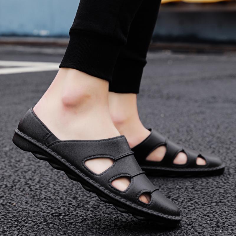 Новый стиль, мужская летняя водонепроницаемая гибкая пляжная обувь без шнуровки, легкие дышащие повседневные сандалии
