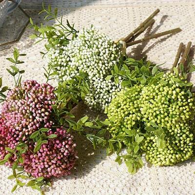 3 букета искусственных цветов, искусственные растения со стеблями, пластиковые цветы для цветочных композиций, свадебных букетов, центральных украшений стола