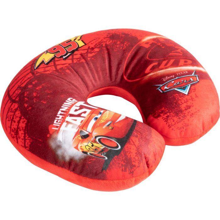 Coussin de voyage cervical - DISNEY - Cars - Tissu polyester - Dimensions 27x23x9 cm - Rouge