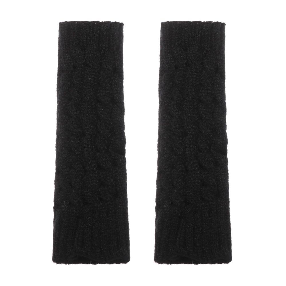 Девушки Twist Рукава Теплые Варежки Пуговицы Длинные Вязаные Перчатки Перчатки Без Пальцев Варежки Без Пальцев