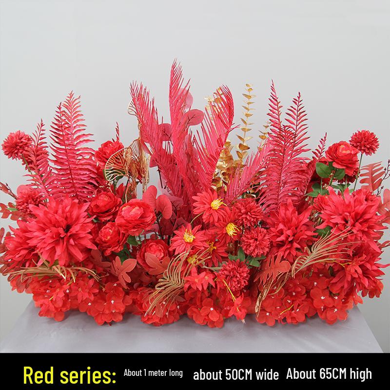 Wedding Aisle Floral Arrangement: Artificial Flower Basket & Row Decoration