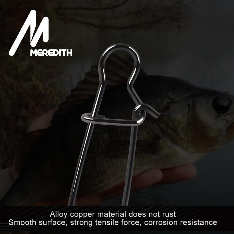 MEREDITH 50 шт. рыболовный соединитель из нержавеющей стали, быстрый зажим, защелкивающиеся защелки, поворотные твердые кольца, защитные защелки, рыболовный крючок, оснастка для инструмента
