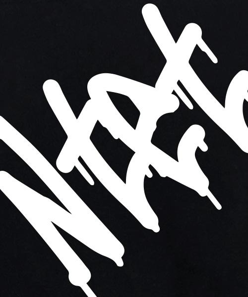 NTET Graffiti Font Logo Straight Pants Black