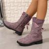 Fashion 2025 High Quality Ladies Shoes Mid-Calf Women's Boots Fashion Side Zipper Modern Boots Women New Plus Size Shoes for Women