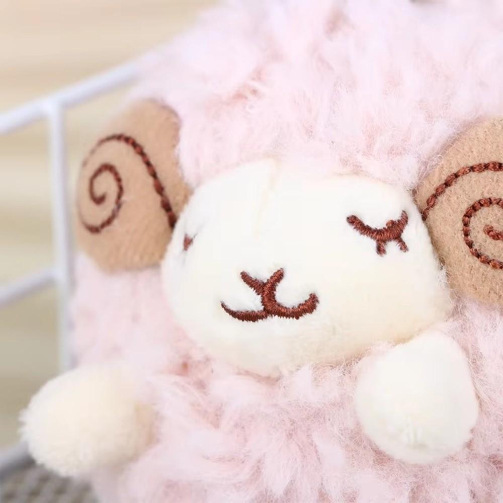 Soft Fluffy Texture Plush Sheep Pendant Cartoon Anime Style Sheep Backpack Charm For Bag Accessory