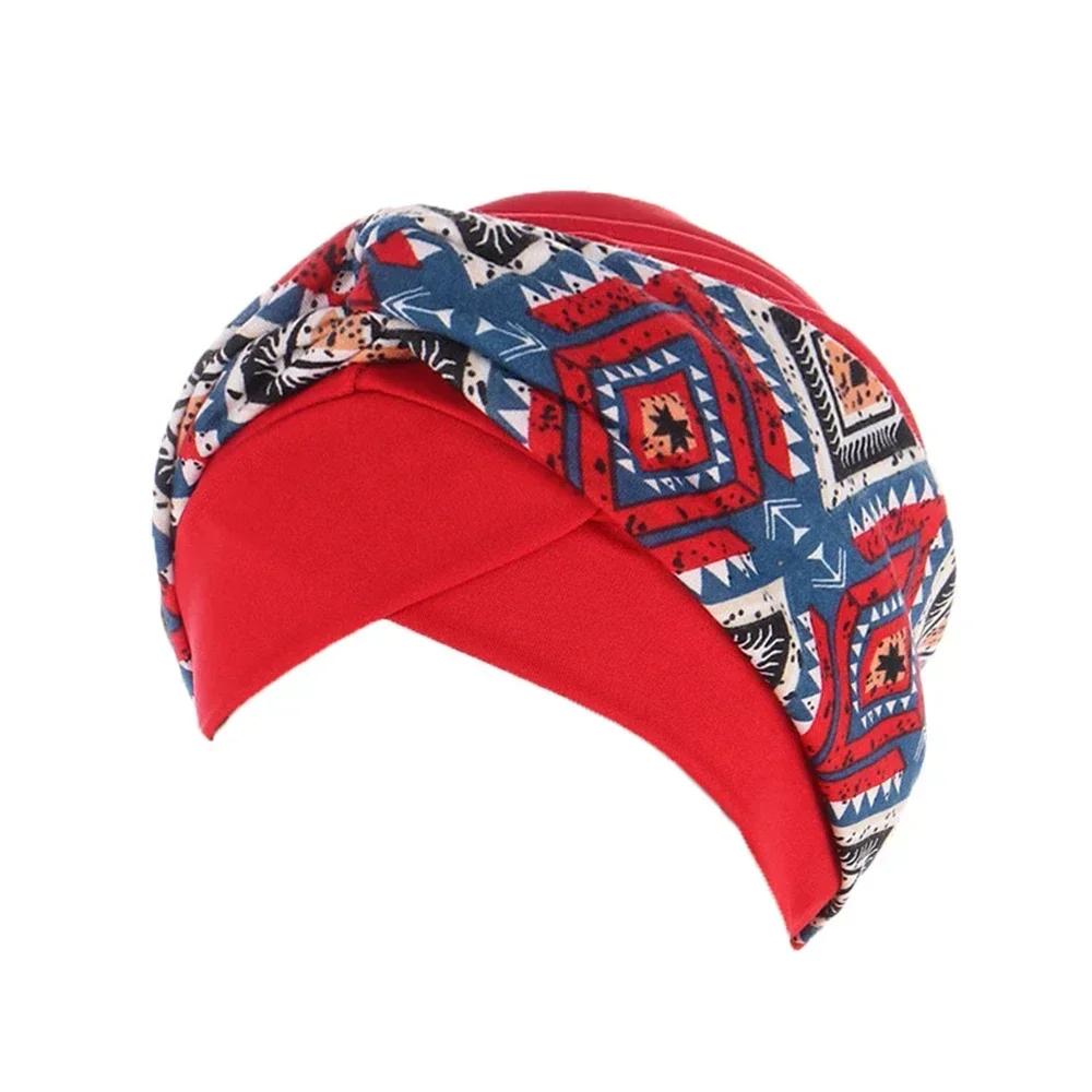 Новый узор Twist Knot мусульманский женский хиджаб химиотерапевтическая шапочка индийский тюрбан капот эластичный индийский женский шарф головной убор для женщин головной убор от выпадения волос