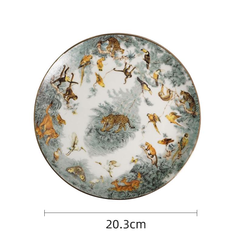 Новый стиль Животная посуда Тарелка Лес Леопард и Обезьяна Блюда и Тарелки Наборы Тарелки из костяного фарфора