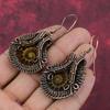 Ammonite Fossil Earring Copper Wire Wrapped Earring Unique Earrings Copper Jewelry Handmade Gemstone Earring Gifts For Her Wire Wrap Jewelry