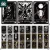 Decor Tarot Metal Poster Tin Plaque Metal Vintage Psychic Sign Skeleton Tin Sign Wall Decor for Divination Iron Painting