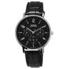 CASIO Quartz Unisex 37mm Watch display Silver x Black Black Leather Band Overseas Model [Casio] MTP-VT06L-1B Multi-axis 24-hour