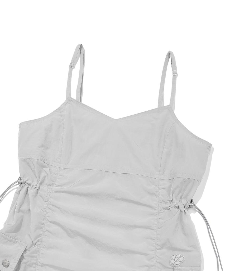 Wacky Willy [26Ss] Women'S Nylon Bustier Dress Light Gray