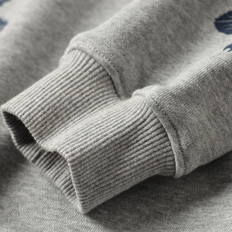 Свитшот для женщин, хлопковая свободная футболка большого размера с длинным рукавом, флисовая удобная круглая горловина, повседневный пуловер, топ, свитшот