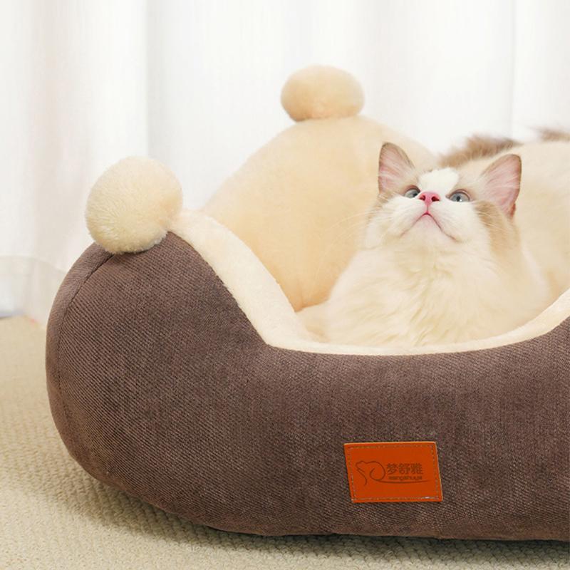 Thicken Pet Cat Bed Soft Plush Pet Sleeping Bed for Cats Small Medium Dogs Removable Pet Sofa Lovely Kitten Nest Cat Accessories