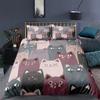3D Printed Cartoon Cat Bedding Set Cartoon Animal Duvet Cover Double Twin Full Queen King Adult Kids Bedclothes Quilt Cover