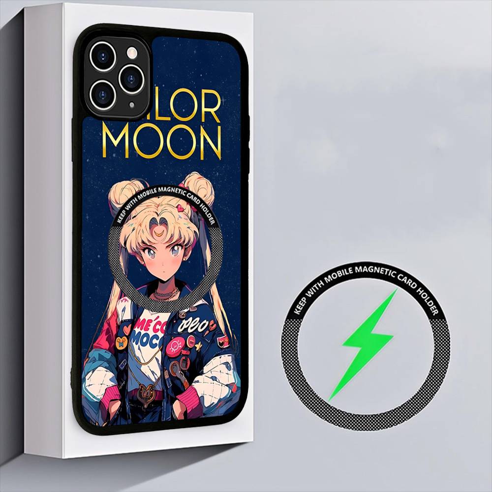 Чехол для телефона с магнитом в стиле аниме S-Sailors Moon Для IPhone 16 15 14 13 12 11 17 Pro Max Plus Крышка для беспроводной зарядки