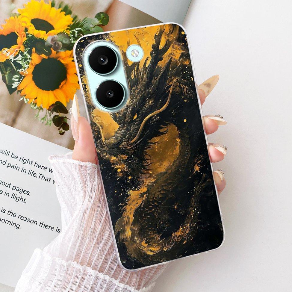 6.59'' Чехол для Xiaomi Poco X8 Pro 5G Чехол Прозрачный Модные Цветы Милый Кот Крутой Расписной Мягкий Корпус 2511FPC34G