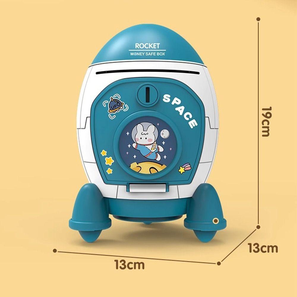 Cute Piggy Bank Space Rocket Shape Cash Box Creative Money Box Kids Gift Toy
