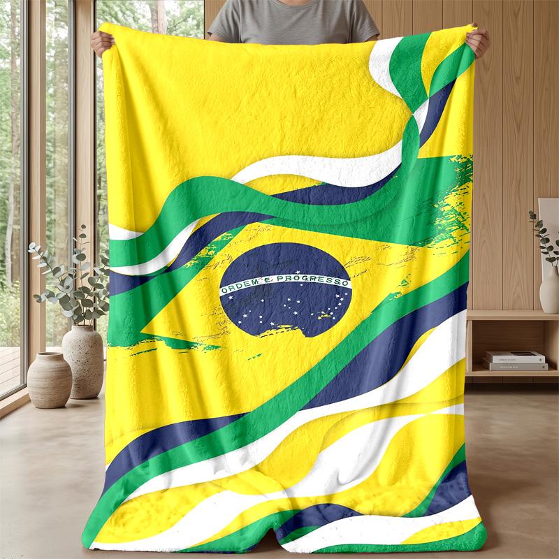 Brazil national football team Theme blanket Soft Flannel Blanket Plush Throw Blanket Cozy Sofa Bed Blanket for Home Decor