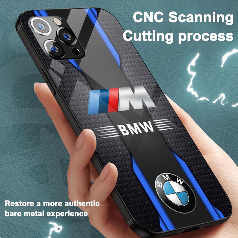 BBIO8 1pcs Sports Car BMW M Logo Phone Case for iPhone 16 Pro 11 12 Mini 13 14 Pro 15 Pro Max 7 8 Plus XR XS MAX Black Soft Edge Cover