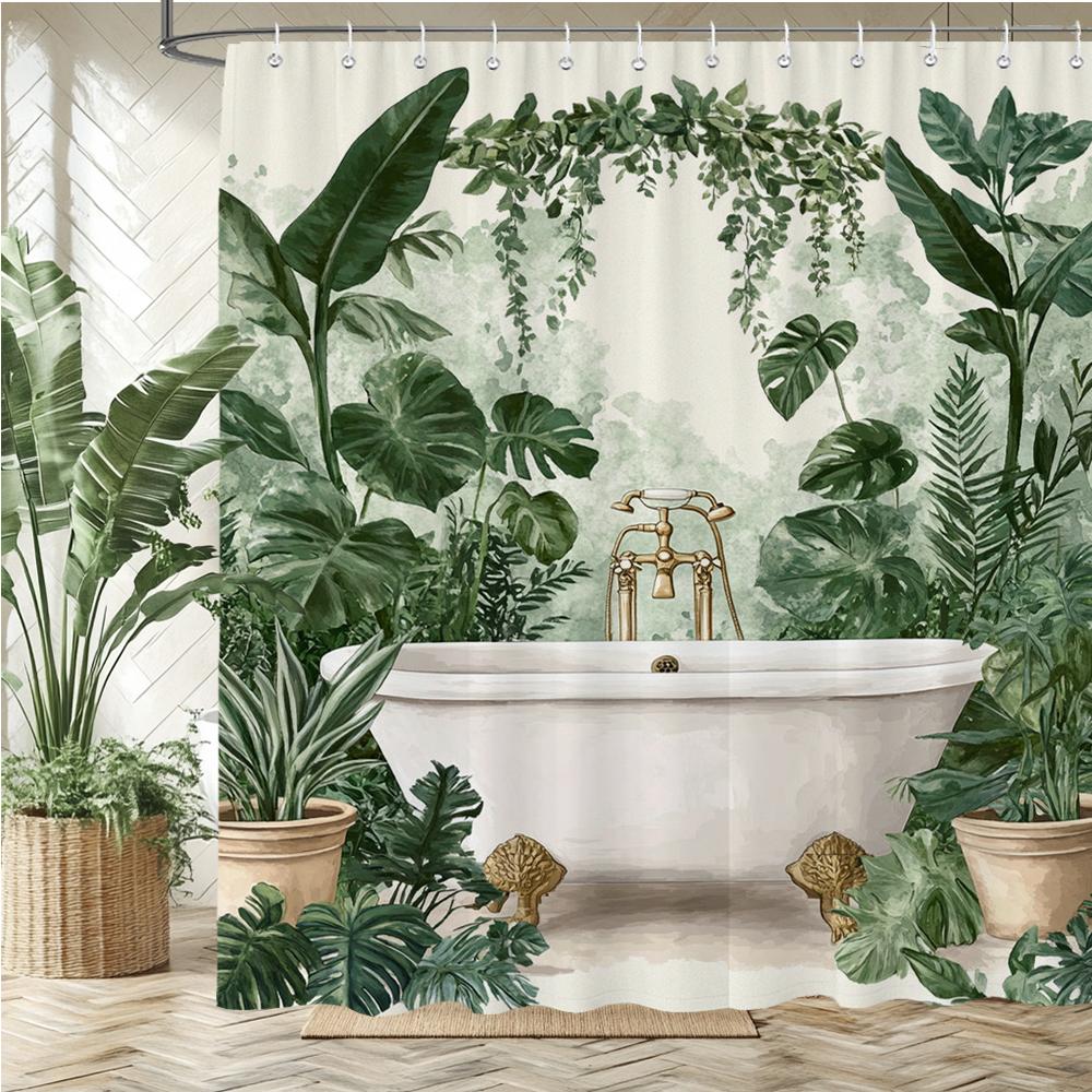 Watercolor red roses flowers and butterflies Shower Curtain Bath Curtain Printing Bathroom Curtains for Home decoration curtain