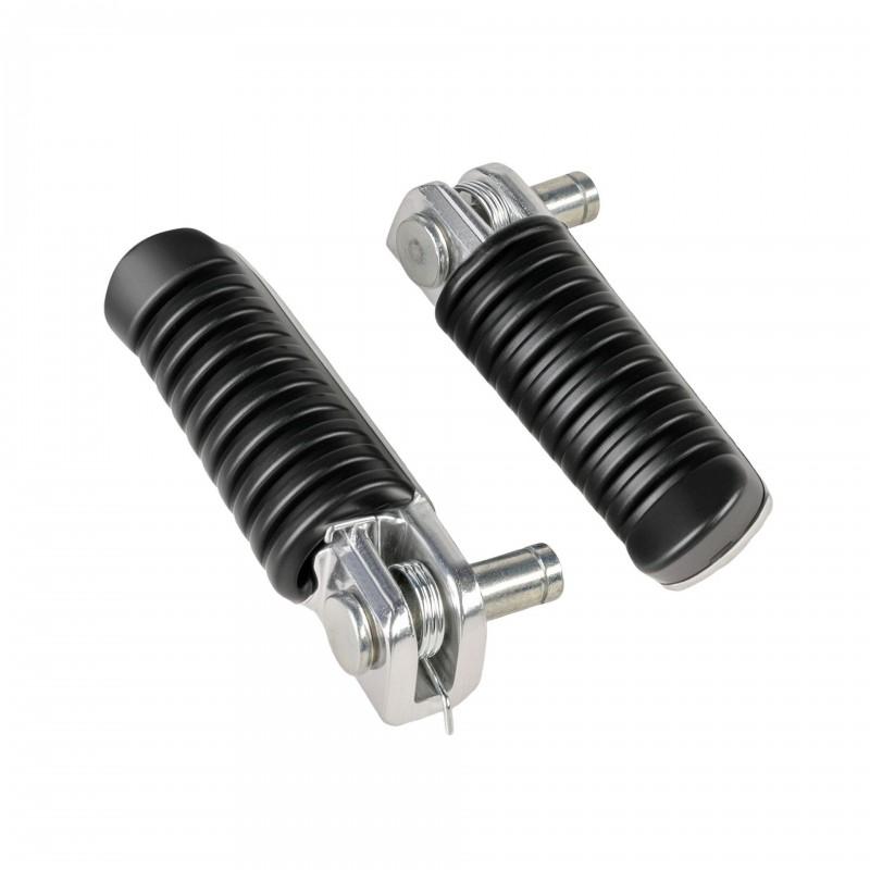 Front Foot Pegs Kawasaki ER-6N Z900RS Ninja 400 Versys 650 Z1000SX Rubber Grip Aluminum Pedal Set