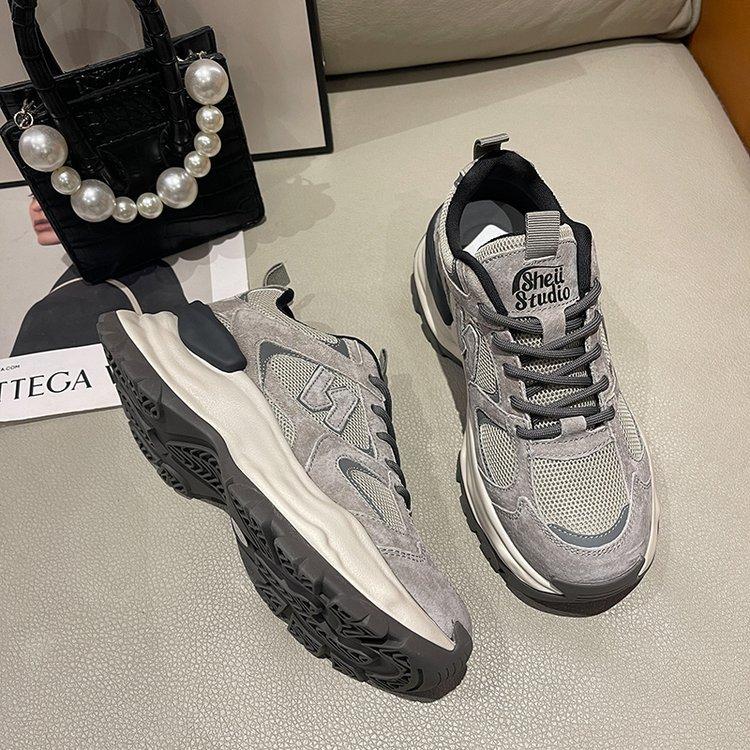 Платформенные кроссовки «папины кроссовки» женские весна 2025 новые универсальные повседневные одинарные туфли нишевые интернет-знаменитость спортивная обувь в наличии