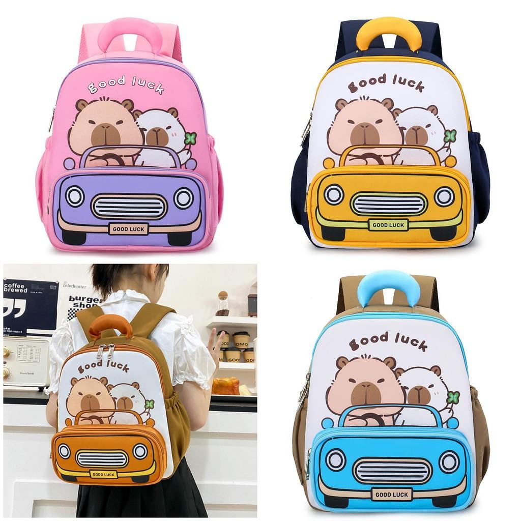 Adorable Toddler School Bag With Cartoon Capybara Pattern And Airflow Design For Kindergarten
