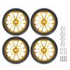 4Pcs 63MM Remote Control Metal Wheel Hub Tires with Adapter for WPL D12 RC Truck Gold