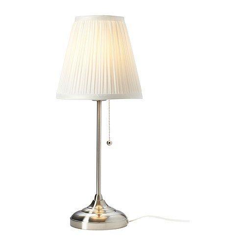 IKEA ARSTID Table Lamp, Nickel-Plated, White, 80280638
