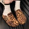 Леопардовые балетки женские тапочки короткие плюшевые хлопковые туфли замшевые зимние повседневные туфли 2024 года тренд уютные теплые женские туфли Zapatillas
