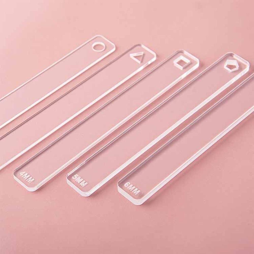 2 шт./компл. прозрачная линейка толщины глины, акриловая линейка для самостоятельного изготовления, роликовая керамическая полимерная линейка