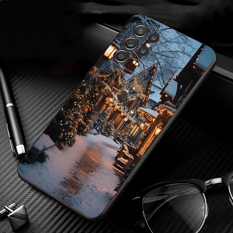 Phone Case For Samsung Galaxy S25 S24 S23 S22 S21 Ultra S24 S23 S22 S21 S25 Plus S24 S25 FE Winter Snow Light Sceneary