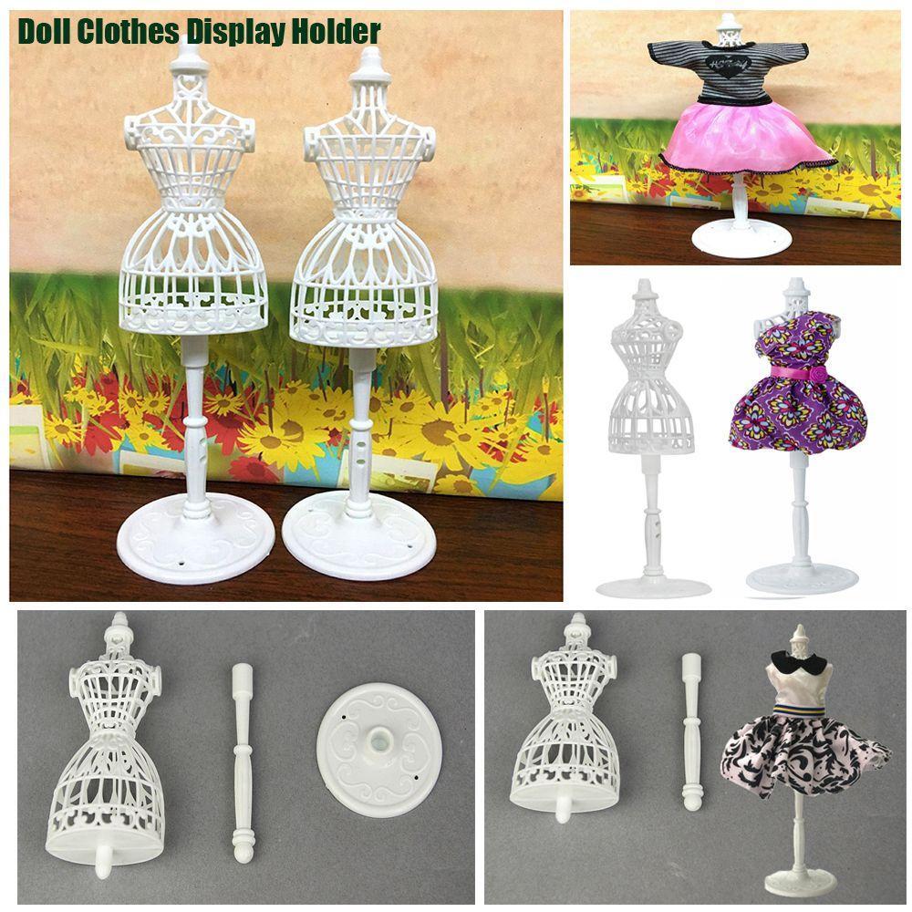 Girls Gift Dollhouse Accessories Model Holder Stand Doll Mannequin Holders White Display Rack