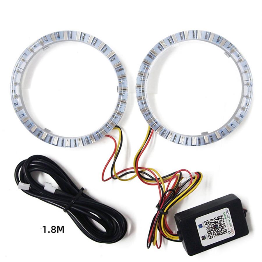 2 шт. 95 мм RGB LED Ангельские Глаза Световое Кольцо Halo Комплект Водонепроницаемый Управление через Bluetooth APP
