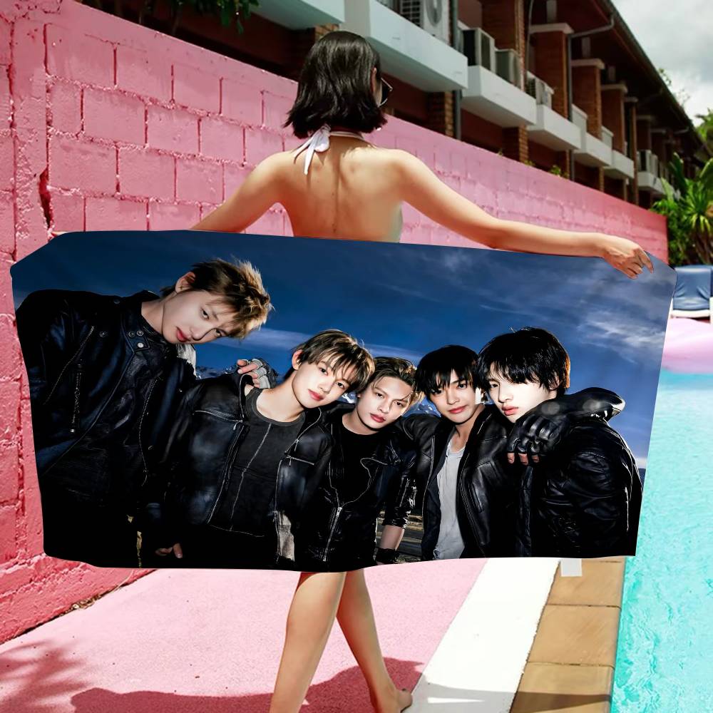 Kpop CORTIS Микрофибра С принтом Пляжное полотенце Альпинизм Йога Пляж Плавание Бег Впитывающее Мягкое полотенце