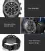 Men's Casual Watch Diamond Iced Bezel Quartz Wristwatch Sports Waterproof 30m Chronograph Fashion Silicone Band Reloj Hombre
