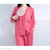 Yes Family Tencel Summer Open Size Red Women's 100% Double-Layered Pajamas, 3/4 Sleeves, Sleepwear, Front, Roomwear, L,