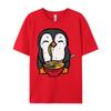 Penguin RaUnisex Kawaii Japanese Noodle Food Unisex Clothes T Shirts Cool Christian Tshirt Unisex Funny Shirt Mothers Day