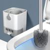 Ergonomic Wall Mount Toilet Brush Set Durable Bristles Bathroom Cleaning Tool  Shower Area