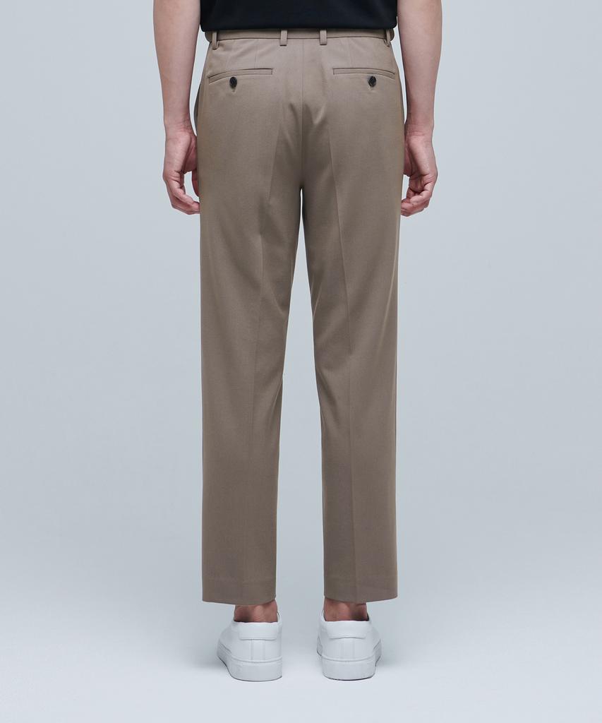 MUSINSA STANDARD Lightweight Relaxed Tapered Hidden Banding Crop Slacks [Dusty Beige]