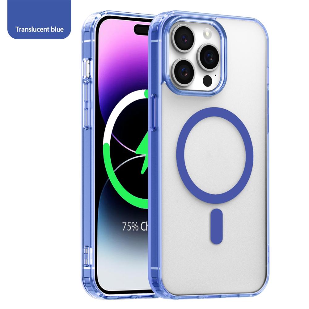 Роскошный беспроводной чехол для Magsafe для телефона iPhone 17 16 15 14 Pro Max Plus Прозрачный Магнитный Электроокрашенный Бампер