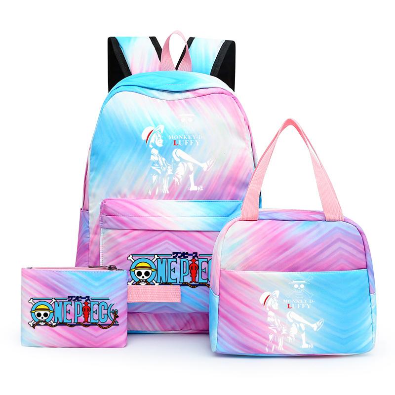 3 шт./компл. аниме цельный рюкзак большой емкости кавайный рюкзак с ланчем сумка пенал для девочки мальчика подростка школьная сумка дорожная сумка рюкзак