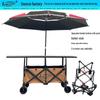 Adjustable Folding 150x72 Large Tabletop Handcart with Sunshade Umbrella