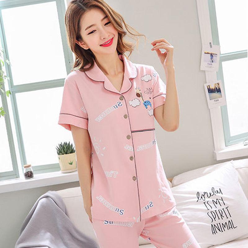 Пижама женская, милая и очаровательная, кардиган на пуговицах, короткие брюки, свободный костюм для дома большого размера, можно носить на улице