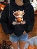 Women'S Hoodie - Trendy Print Street Style, Perfect for City Gatherings, Suitable for Campus Travel Outfits