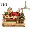 Festival Atmosphere Decor Christmas Wooden Table Sign, 2D Flat Santa Claus/Snowman Reading Desktop Ornament Xmas Home with Stand, Holiday Tabletop