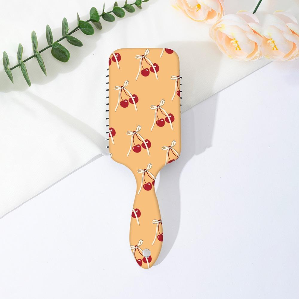 Bowknot Cherry Pattern Air Cushion Hair Brush Portable Detangling Brush for Women & Girls