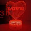 Романтическая любовь 3D акриловые светодиодные лампы для дома детский ночник настольная лампа декор для дня рождения День святого Валентина ночник