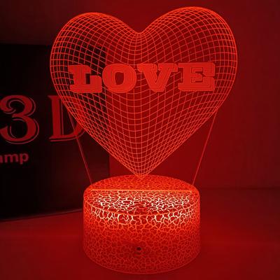 Романтическая любовь 3D акриловые светодиодные лампы для дома детский ночник настольная лампа декор для дня рождения День святого Валентина ночник